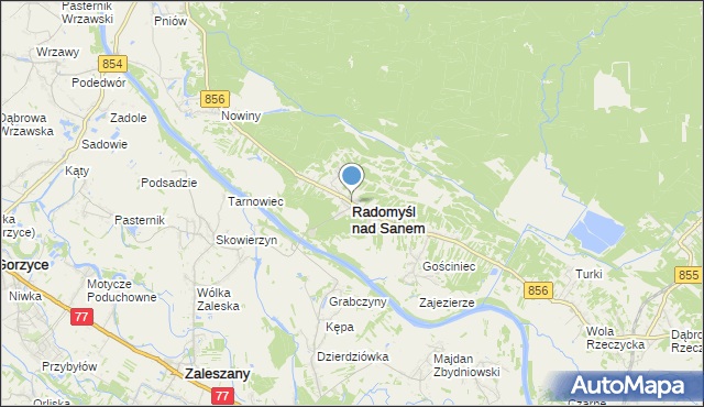 mapa Radomyśl nad Sanem, Radomyśl nad Sanem na mapie Targeo